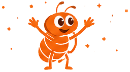 Animated Flea mascot celebrating your new Table