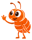 Flea mascot waving